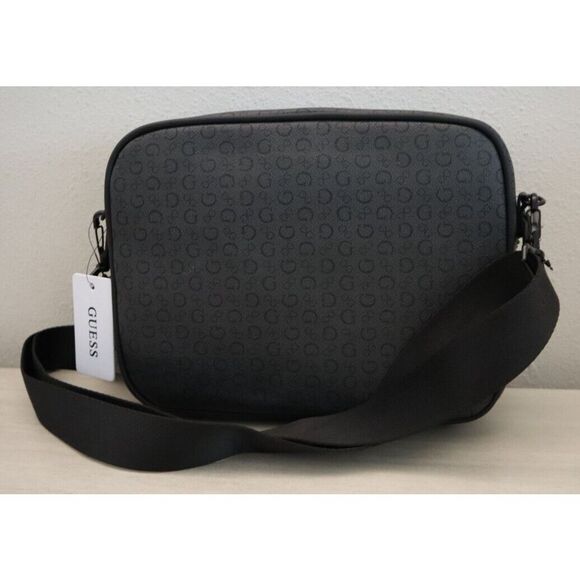 Guess SG910091 Charcoal Black Signature G Pebbled Lucius Crossbody/Shoulder Bag - Picture 2 of 11